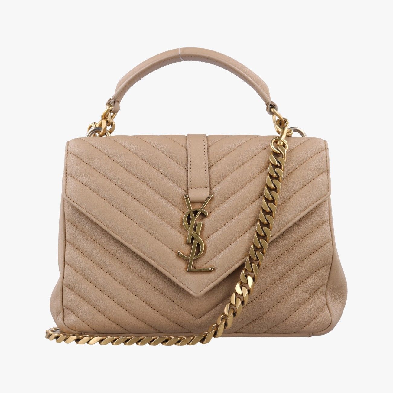 イヴサンローランYves Saint Laurentカレッジ ベージュ レザー 600279 TCT600279.0720