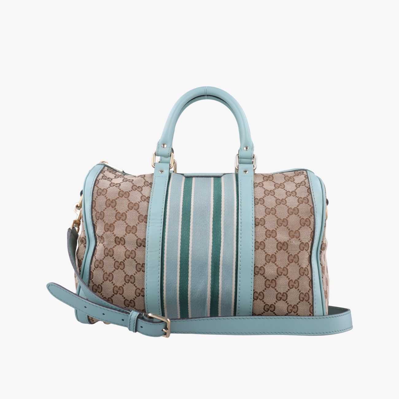 グッチGucciシェリーライン ブルー×ベージュ×マルチカラー キャンバス×レザー 247205 G013129299