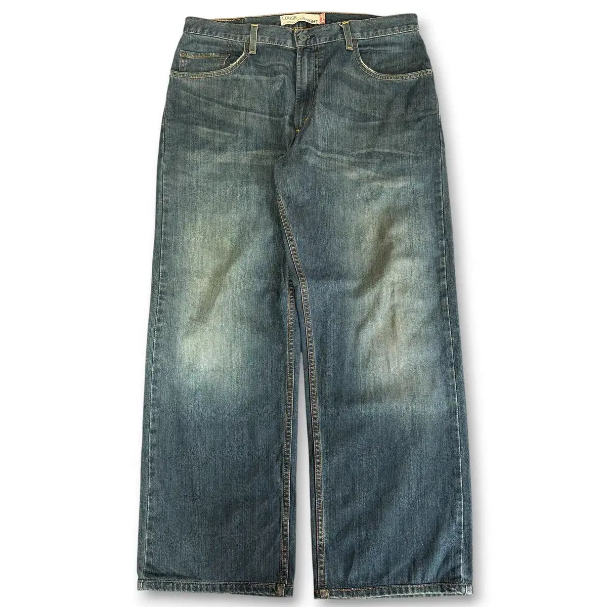 リーバイス 569 00s 34x30 ルーズ ストレート ウォッシュ デニムパンツ