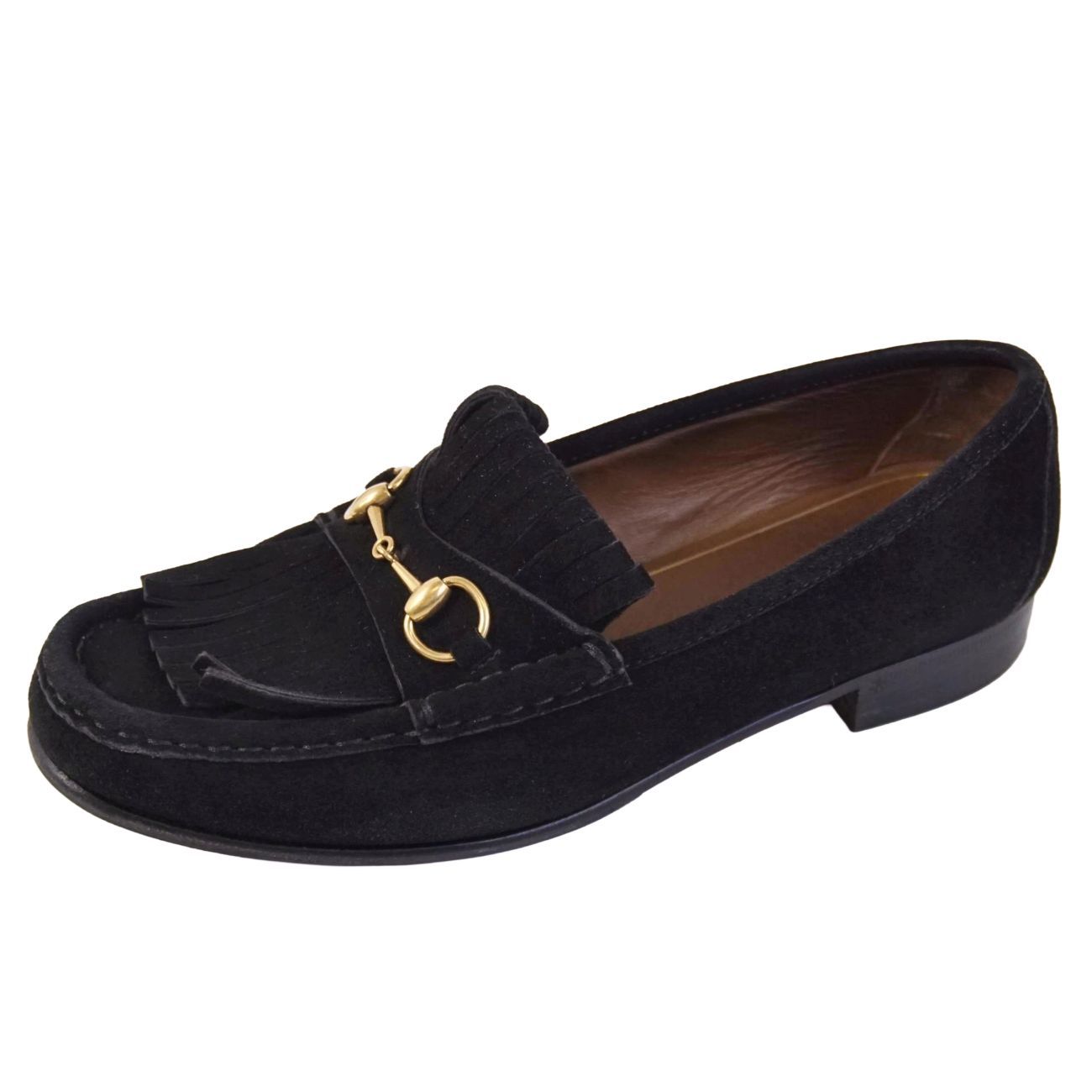 美品 グッチ GUCCI ローファー モカシン ホースビット キルト スエードレ