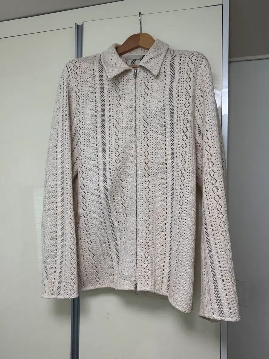 アモーメント クロシェ ジップアップ ニット 24ss Lサイズ