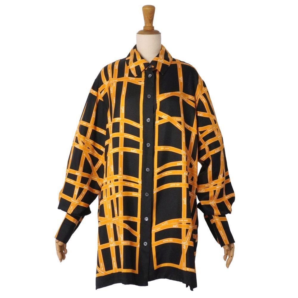 美品 Vintage エルメス HERMES シャツ ブラウス 長袖 ボルデュッ
