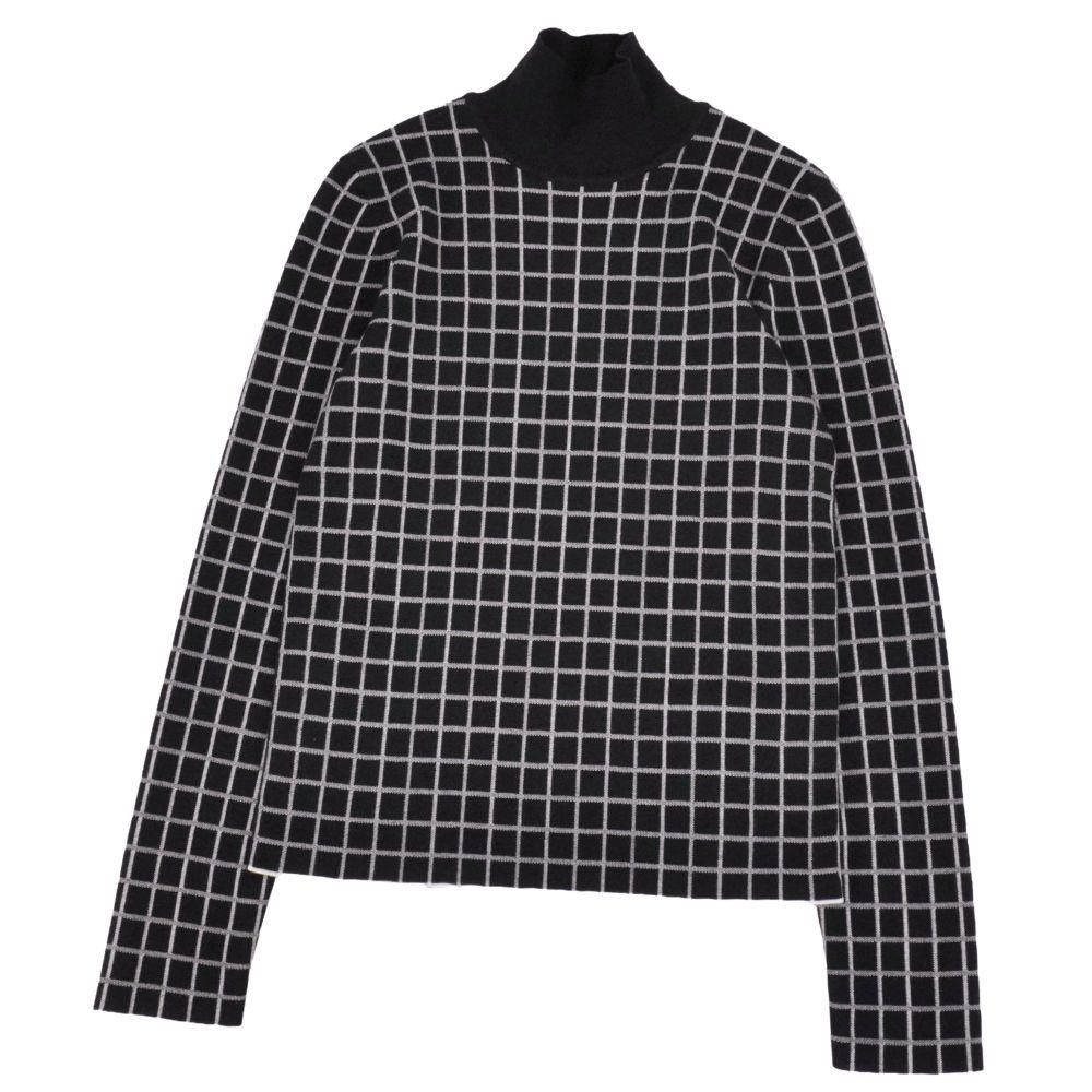 美品 エルメス HERMES ニット 21AW セーター ハイネック 長袖 チェ