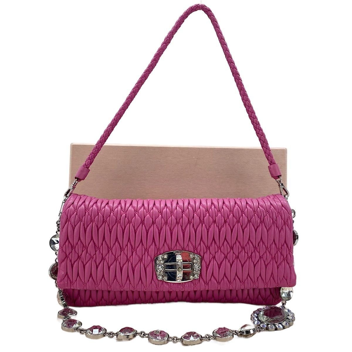 Miu Miu ミュウ ミュウ ショルダーバッグ ナッパクリスタル 3WAY【中古】
