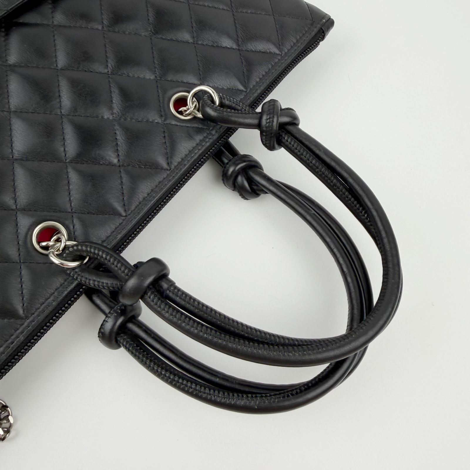 中古】CHANEL シャネル カンボンライン ラージ トートバッグ