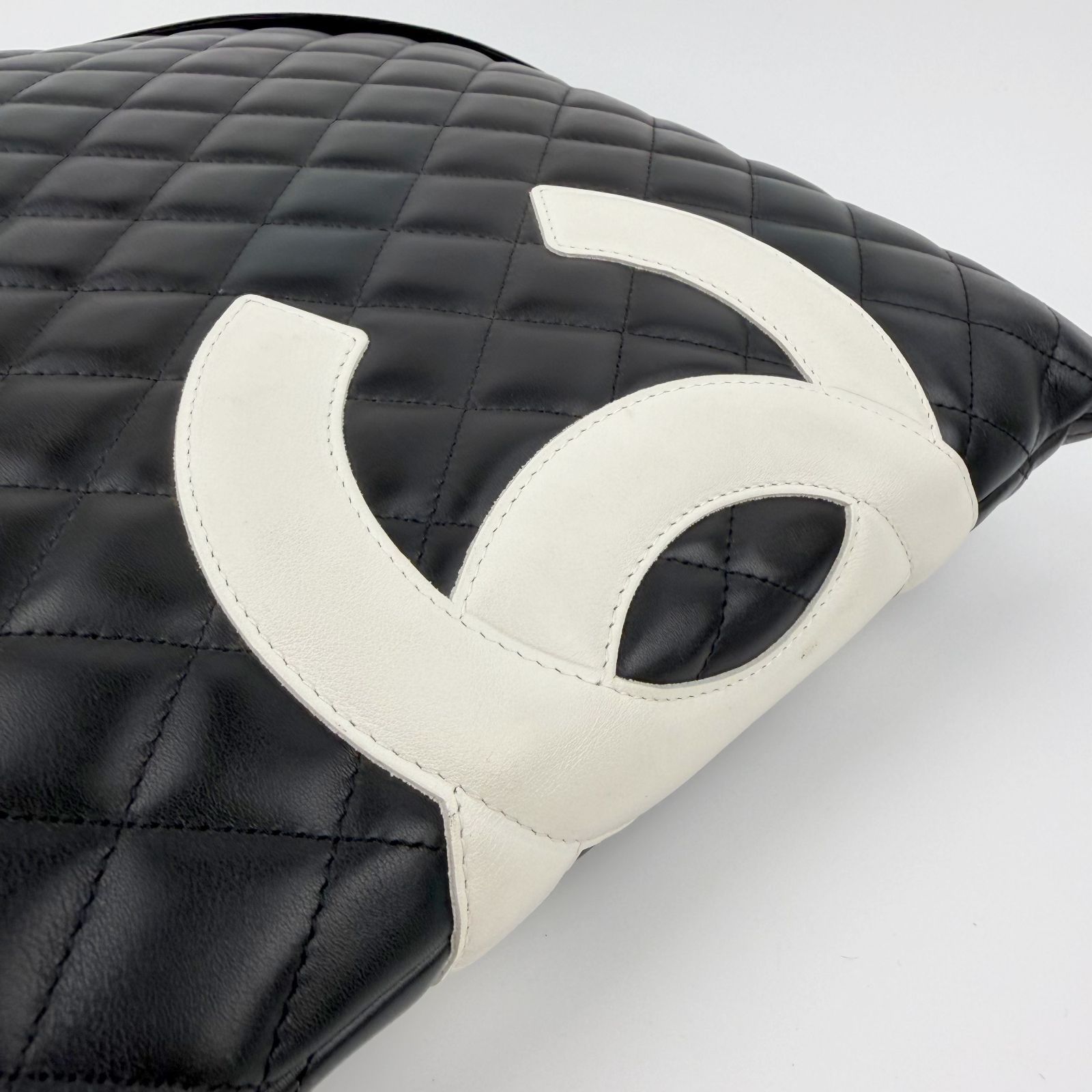 中古】CHANEL シャネル カンボンライン ラージ トートバッグ