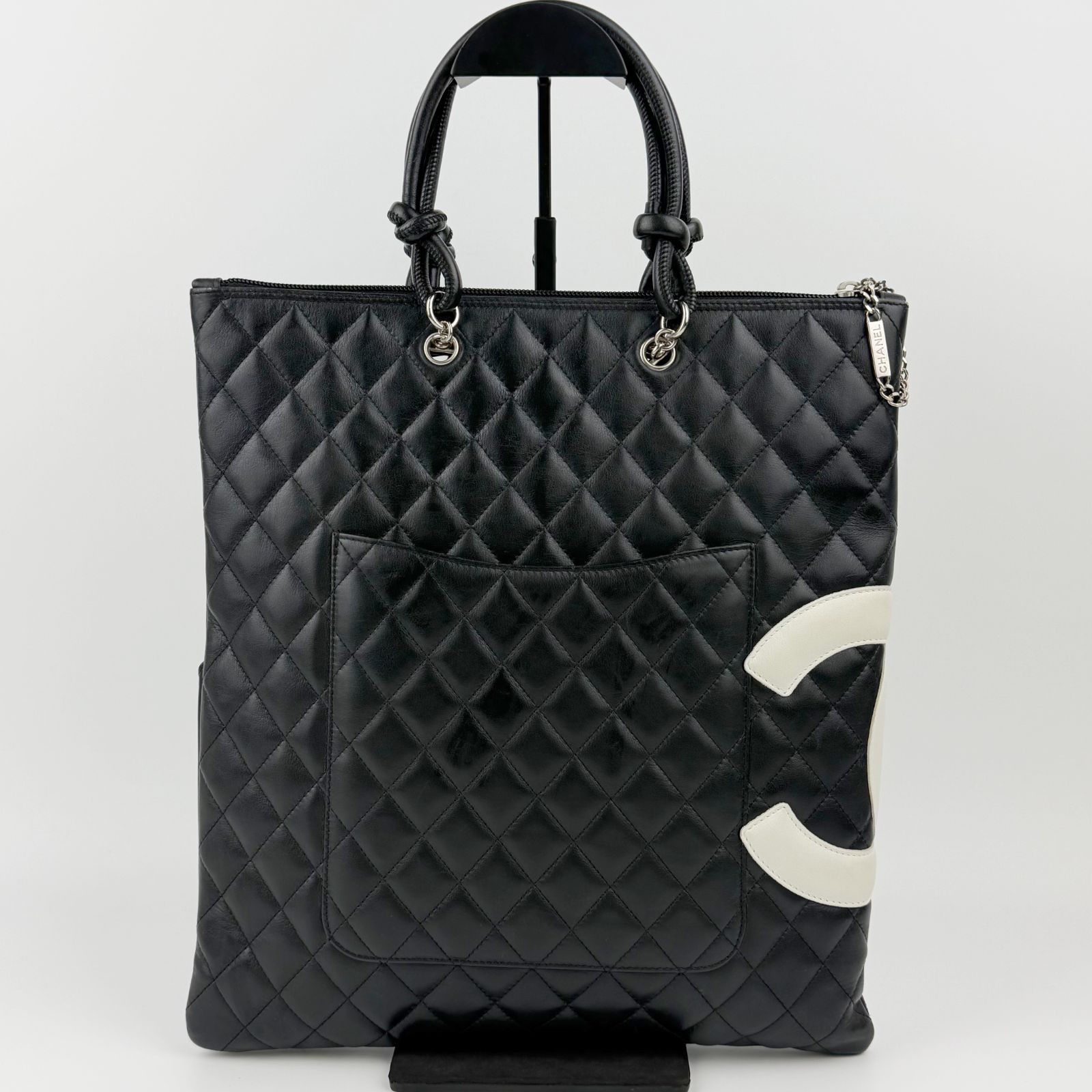 中古】CHANEL シャネル カンボンライン ラージ トートバッグ