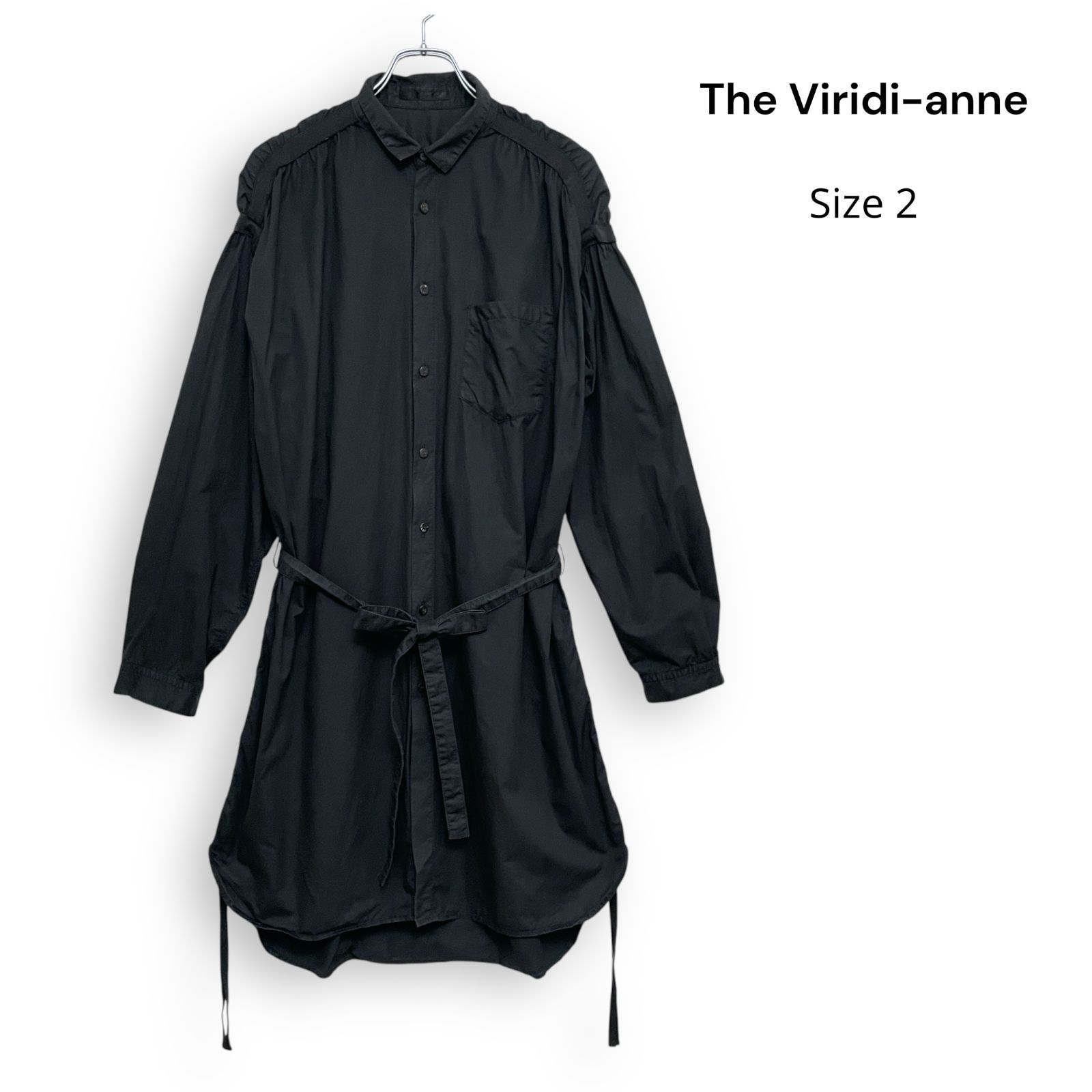 the viridi-anne 長袖シャツ ブラック コットン The Viridi-anne ザ ヴィリディアン ロング 長袖 シャツ ブラック