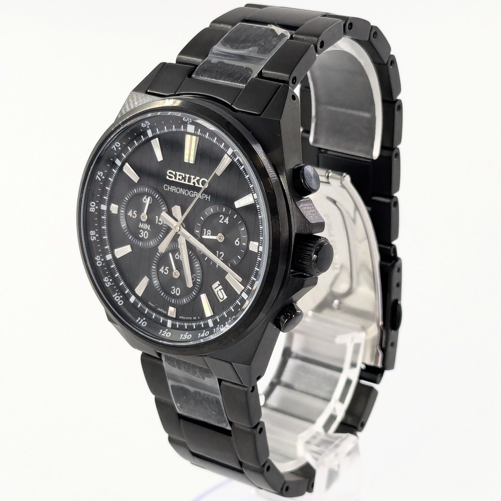 SEIKO セイコー セレクションSシリーズ 8T63-01T0 QZ/SS ブラック文字盤 メンズ腕時計 稼働品【QG-150】