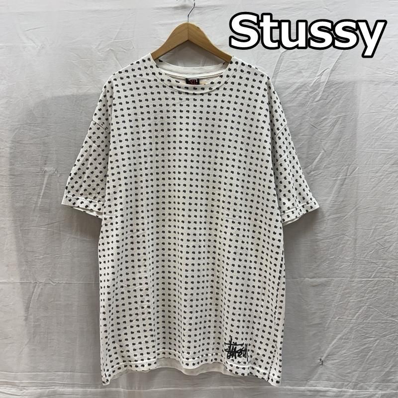 ステューシー ロゴ 総柄 ストックロゴ ビッグサイズ 半袖 クルーネック Tシャツ メンズ XL ISItems【USED】【古着】【中古】50161524
