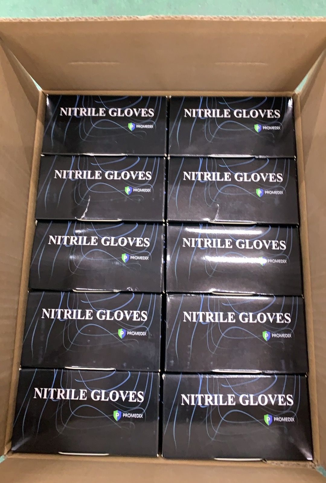 [PROMEDIX] ニトリル手袋 使い捨て手袋 1000枚入(100枚×10箱) 粉なし ブラック (L)--530895 X0015KCBM9