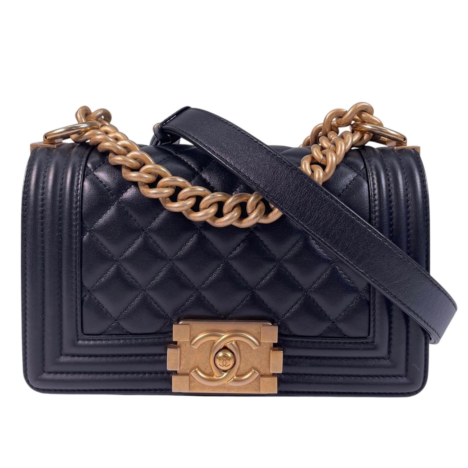 CHANEL シャネル ボーイシャネルチェーン ショルダーバッグ マットキャビアスキン ブラック レディース【中古】【送料無料】