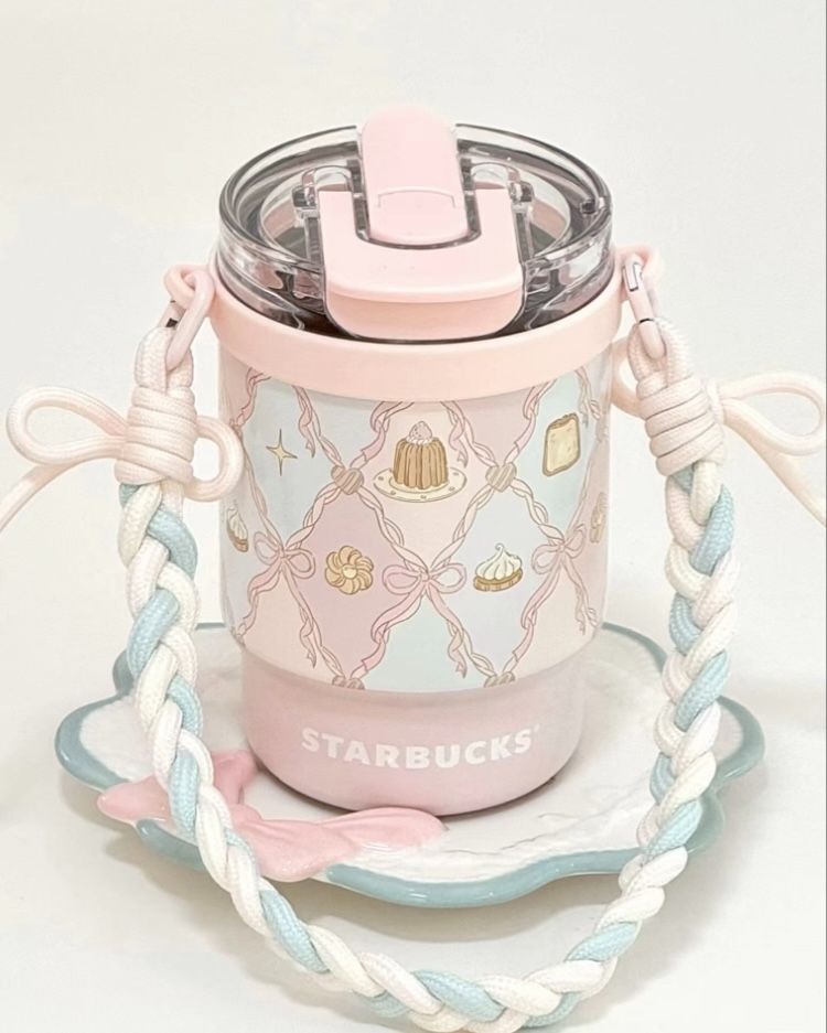 【即納】海外限定 中国限定 Starbucks 夏日甜品派対シリーズ 435ml ステンレス 2WAY飲み口タンブラー ストロー付き ハンドストラップ付き
