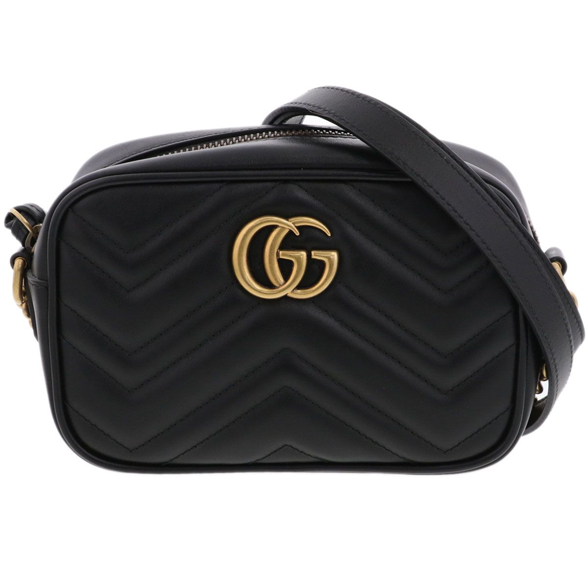 GUCCI グッチ キルティング ミニバッグ ショルダーバッグ 448065 レディース レザー ブラック 中古