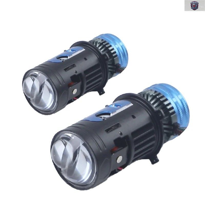 H4 デュアルレンズ LED ライトバルブ 車 バイク フロント ドライビング ヘッドランプ ホワイト ハイ ロービーム 12V ヘッドライト フォグラ