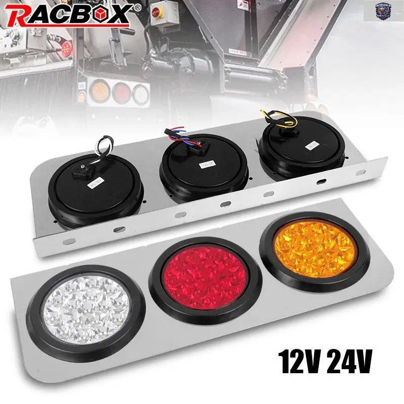 リアバンパーブレーキライトLEDストップパーキングインジケーター12V 24Vサイドクリアランスランプターンシグナル防水4インチラウンドテー