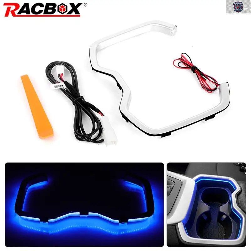 アイスブルーカップホルダーライト トヨタ RAV4 XA50 2019 - 24 センターアームレストフレーム LEDインテリア装飾ランプ