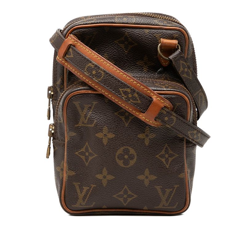 ルイ ヴィトン モノグラム ミニアマゾン 斜め掛け ショルダーバッグ M45238 ブラウン PVC レザー レディース LOUIS VUITTON【254-74821】