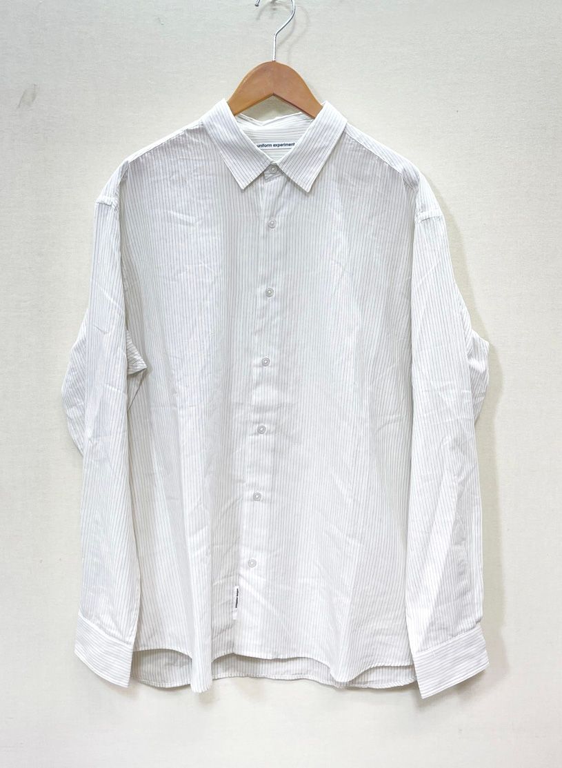 uniform experiment ユニフォームエクスペリメント 25SS コットン ストライプ シャツ size3 (L相当)/白 ■■◎メンズ