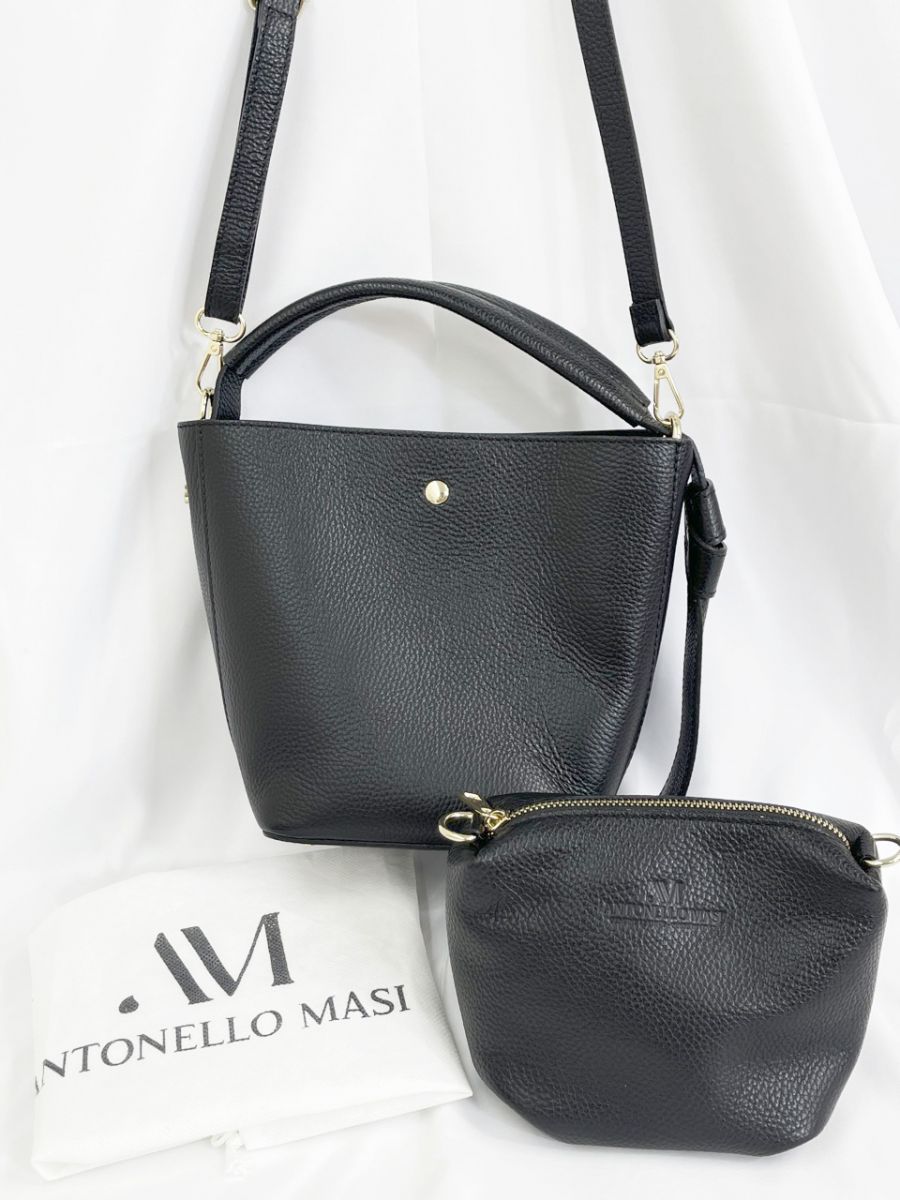 Antonello Masi アントネッロマージ 2way バケット ハンド バッグ 黒 ■■◎レディース 14,420円
