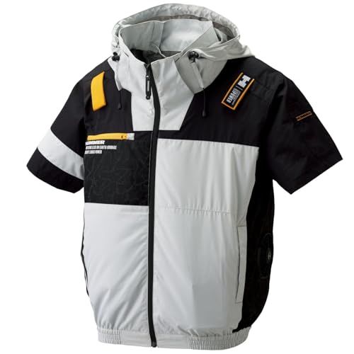 【新品】アタックベース(Atackbase) HUMMER 空調風神服 チタンフード半袖ブルゾン グレー 09905 07 L a6a64f45