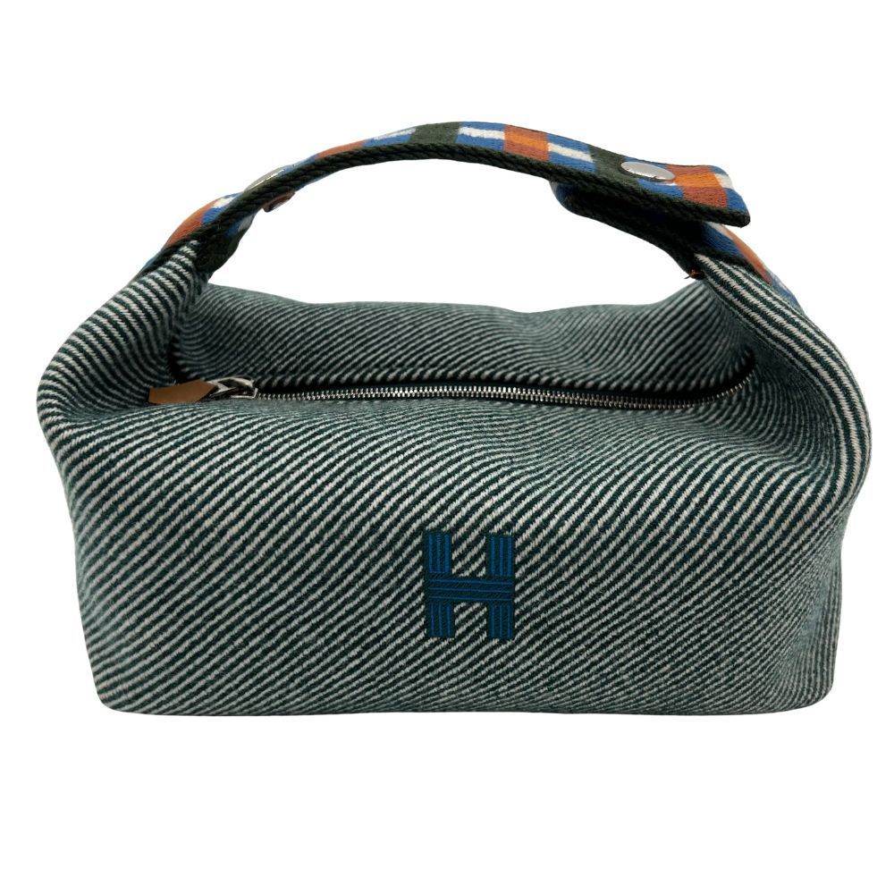 【玉津店 中古】HERMES（エルメス） ブリッドアブラック PM ポーチ ハンドバッグ ウール グリーン系 TA2600824