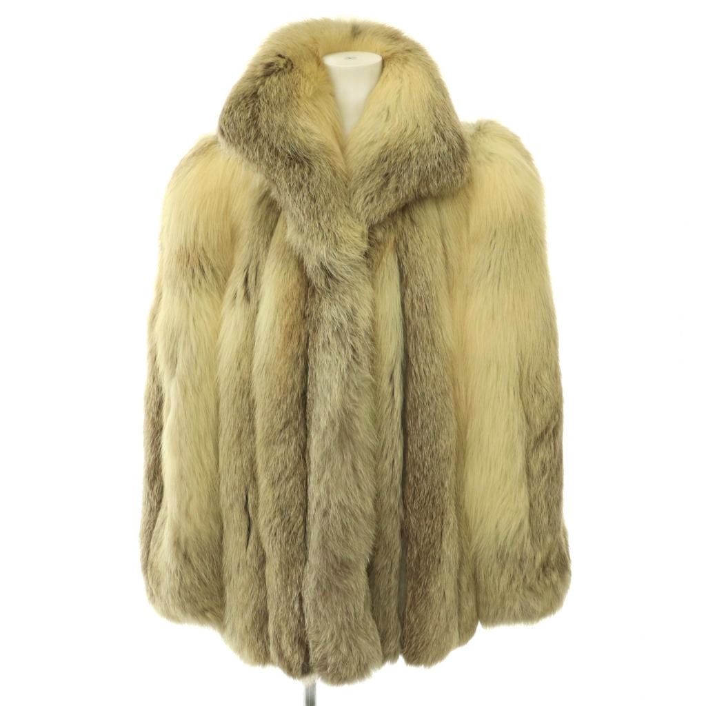 サガフォックス SAGA FOX ピエールカルダン pierre cardin 金サガ ファーコート フォックス ハーフコート 10 アイボリー ブラウン /DF