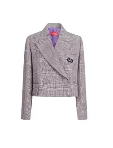 LUCKY CHOUETTE ラッキーシュエトゥ CHECK クロップド ジャケット 38 サイズ 正規品