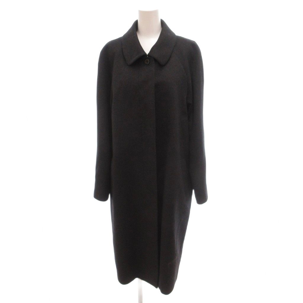 ミアシャルム Mia Corma 美品 ステンカラーコート 13 黒 ブラック カシミヤ ロング丈 /SJ ■ECC005