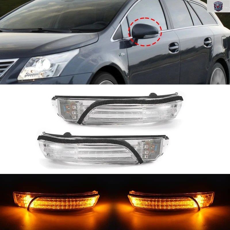 ミラーLEDターンシグナルリピーターライト12VダイオードサイドマーカーランプトヨタアベンシスT27 2009-14