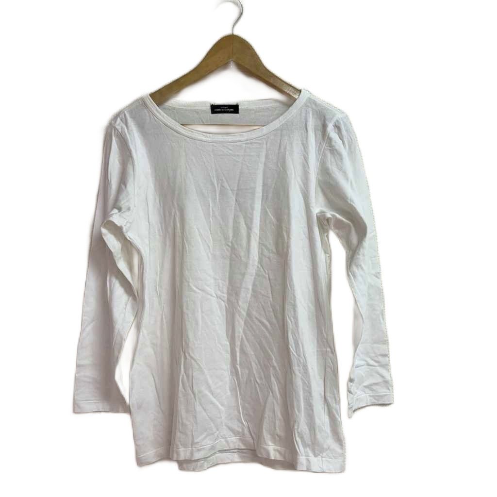 トリココムデギャルソン tricot COMME des GARCONS Tシャツ 白 ホワイト 無地 ラウンドネック 長袖 /KM ■ECD003