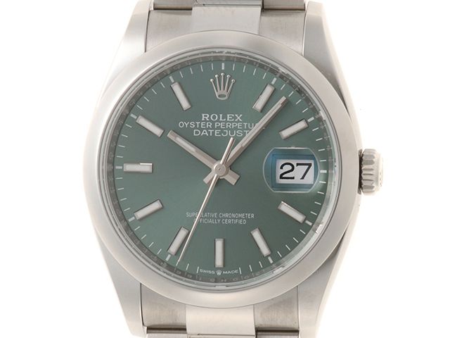 ROLEX ロレックス デイトジャスト36 126200 腕時計 ステンレススチール ミントグリーン文字盤 自動巻き オイスターブレスレット 2025年正規品【中古】472