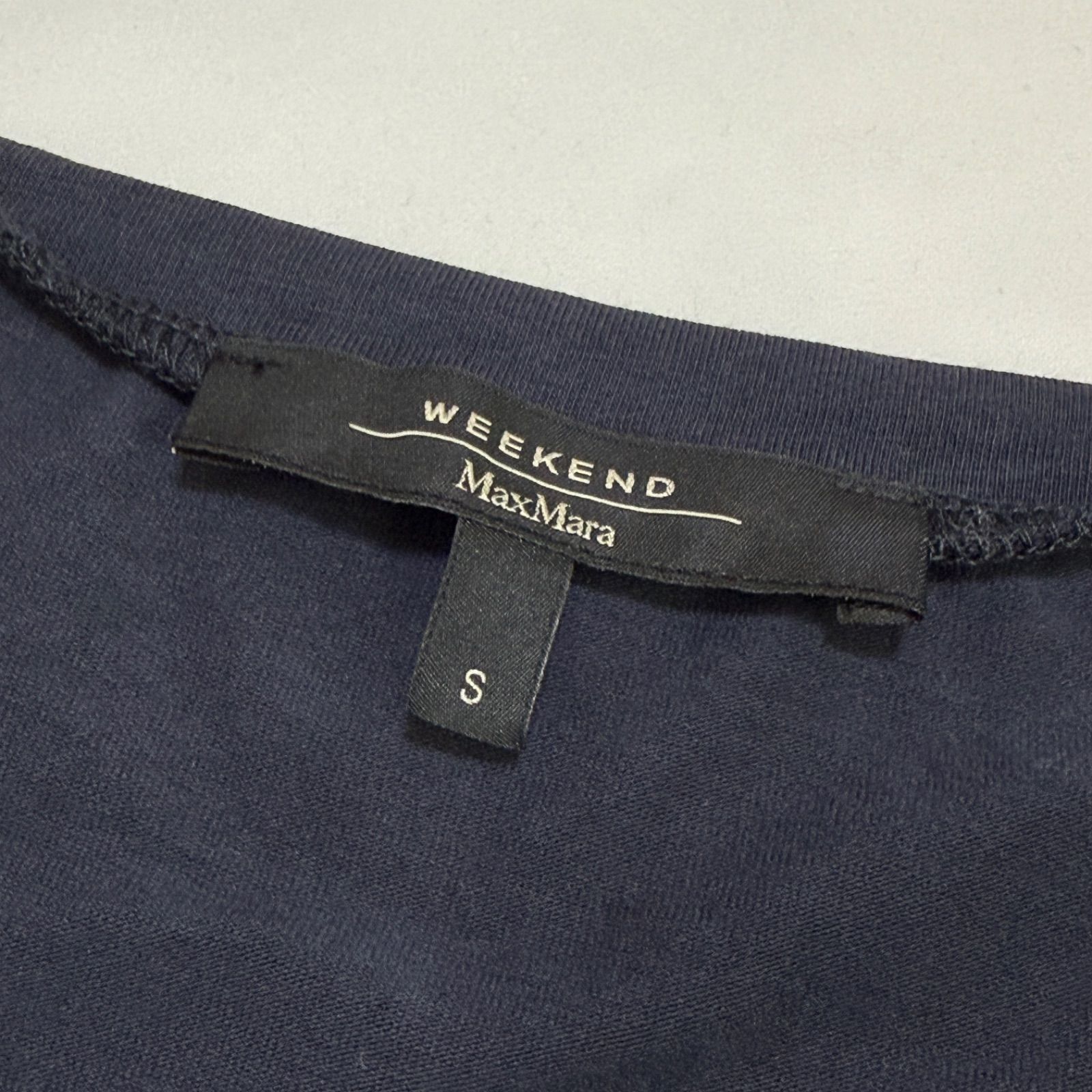 WEEKEND Max Mara ビジュー装飾 七分袖カットソー S ネイビー