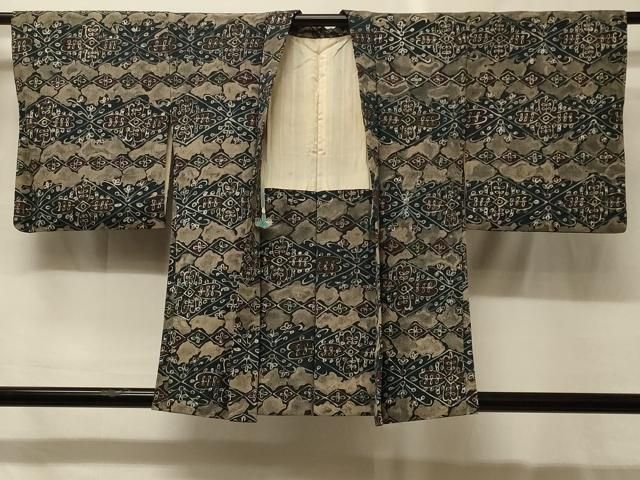 平和屋着物＃羽織　ろうけつ染め　花菱文　正絹　逸品　CABG8133in