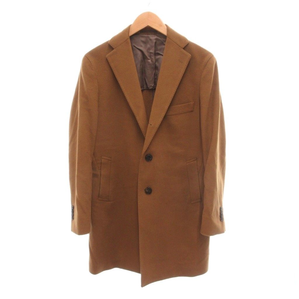 ルシック LE CHIC チェスターコート S 茶 ブラウン シングル カシミヤ ミドル ハーフ丈 /SJ ■ECC005