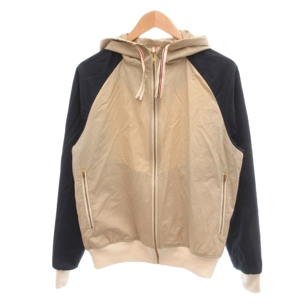 メゾンキツネ MAISON KITSUNE 美品 パーカー L ベージュ ラグランスリーブ ジップアップ /SJ ■ECC005