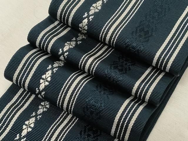 平和屋着物●男性　本場筑前博多織　角帯　献上　正絹　逸品　CABG9246dy