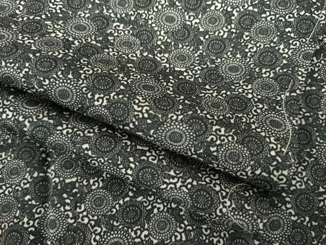 平和屋着物●江戸小紋　菊尽くし　黒地　正絹　逸品　AABI8180ck
