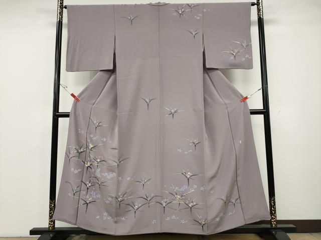 平和屋着物●本加賀友禅作家　毎田健治　訪問着　草花文　正絹　逸品　CABH2432ut