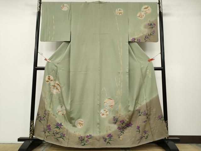 平和屋着物●皇室デザイナー　中村乃武夫　訪問着　飛鳥草花文　暈し染め　金彩　やまと誂製　正絹　逸品　CABH2434ut