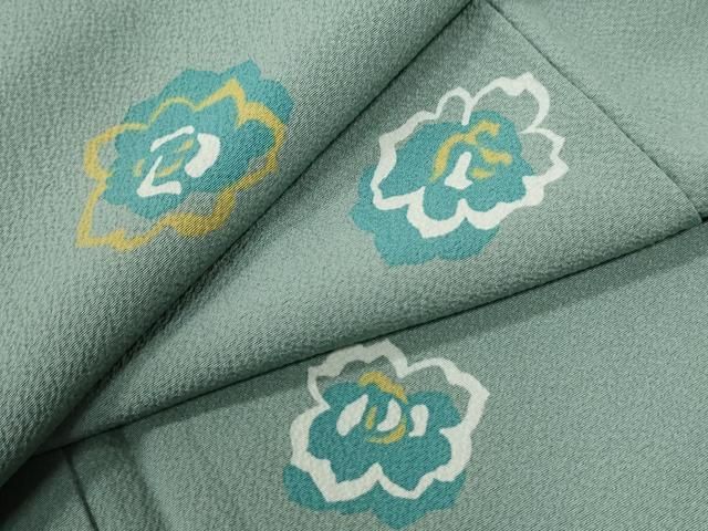 平和屋着物●上質な小紋　舞花文　正絹　逸品　CABG0418yc