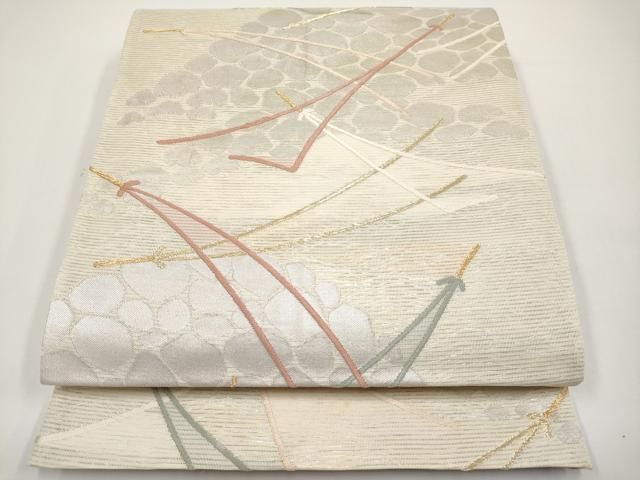 平和屋着物＊夏物　六通柄袋帯　唐織　溢れ松葉　金銀糸　正絹　逸品　CABH6292tx