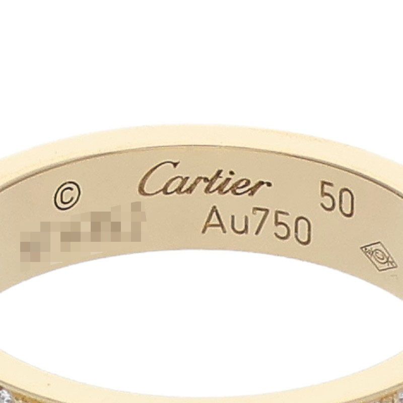 カルティエ  MINI LOVE RING/ミニラブリング K18YG PAVEダイヤ ミニラブリング メンズ 50/10号 カルティエ MINI LOVE RING/ミニラブリング K18YG PAVEダイヤ ミニラブ