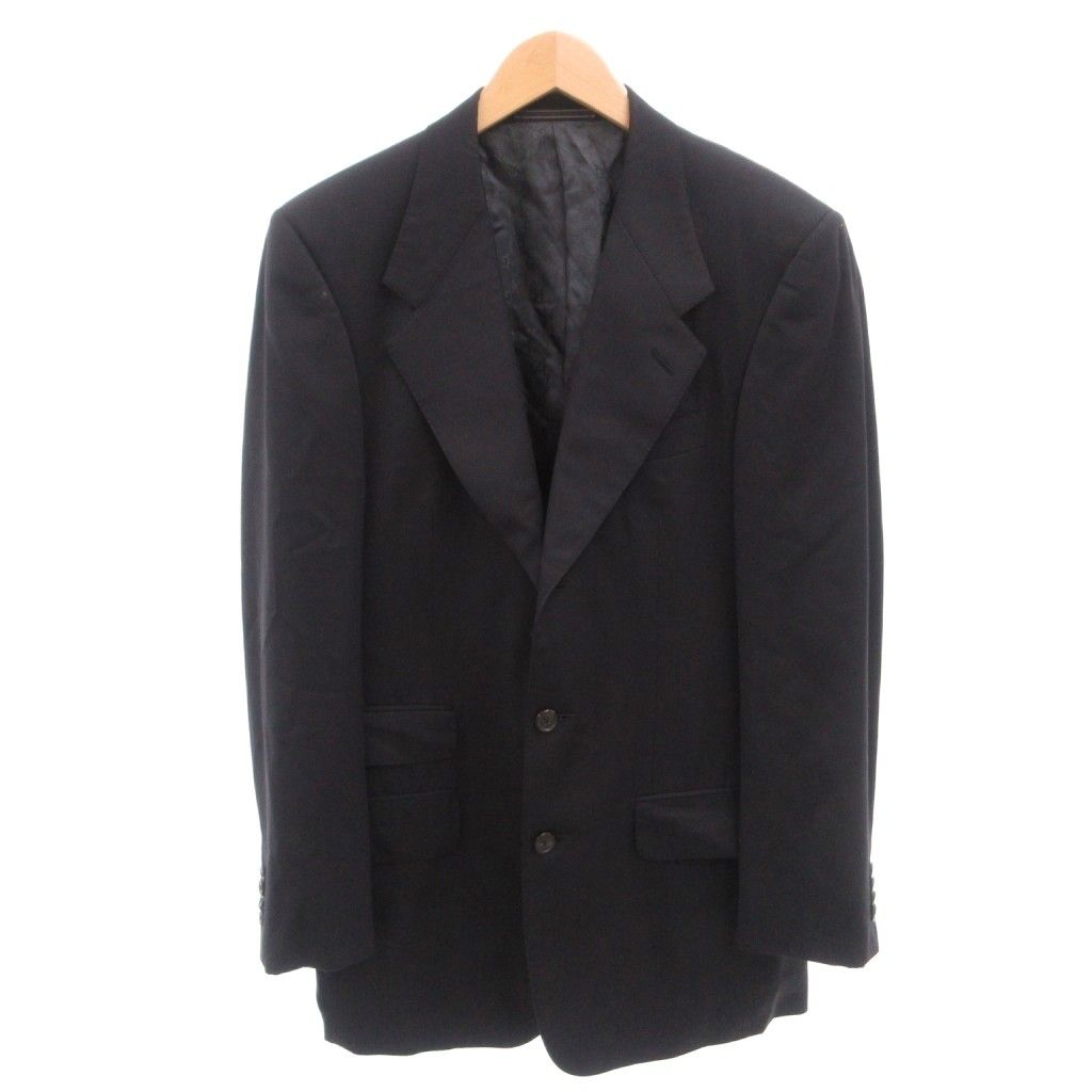 グッチ GUCCI テーラードジャケット ビジネス シングル 裏地GG柄 ウール 46 紺 ネイビー /FF ECD005