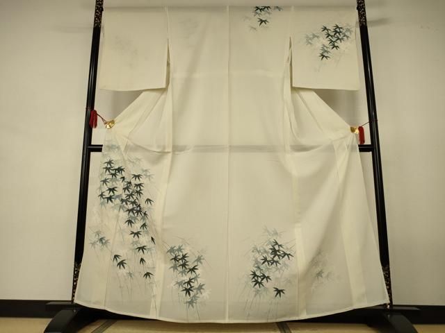 平和屋着物＊夏物　訪問着　絽　笹文　正絹　逸品　AABJ9010jd