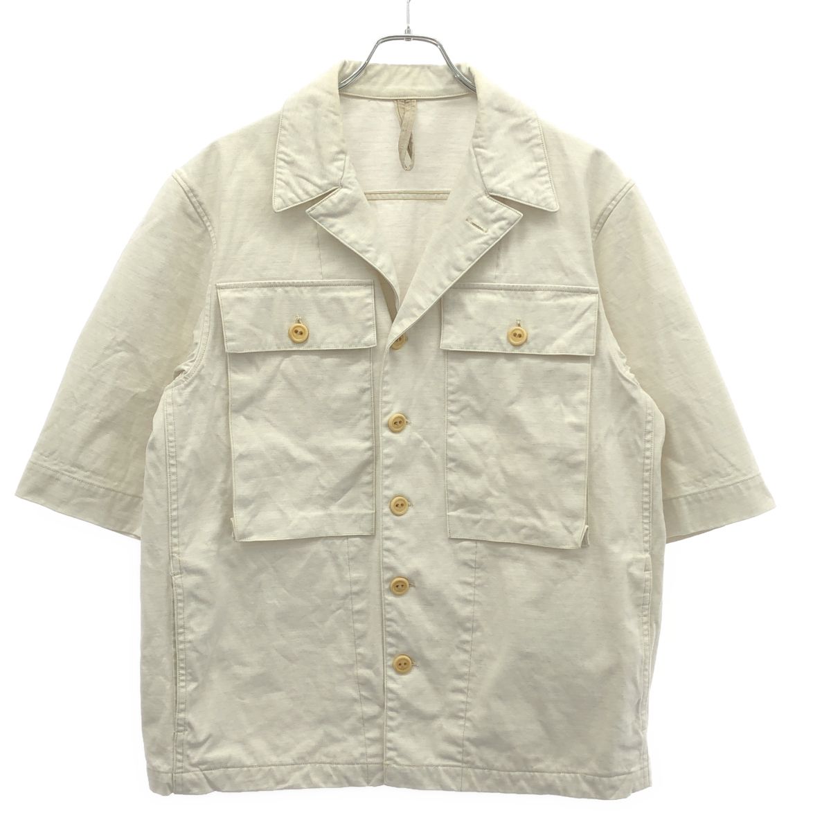 COHERENCE コヒーレンス VERNON 3 S コットンセルビッチキャンバスミリタリーシャツジャケット 0342-08-00954 ホワイト M COHERENCE コヒーレンス VERNON 3 S コットンセルビッチキャンバス