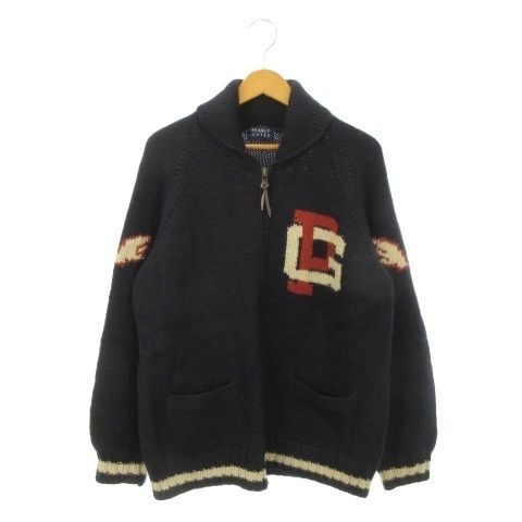 パーリーゲイツ PEARLY GATES ニットジャケット ゴルフ ウール 3 紺 ネイビー ショールカラー ジップアップ 長袖 インターシャ ロゴ うさぎ柄 053-27029987-03 /MN42 ■ECE006