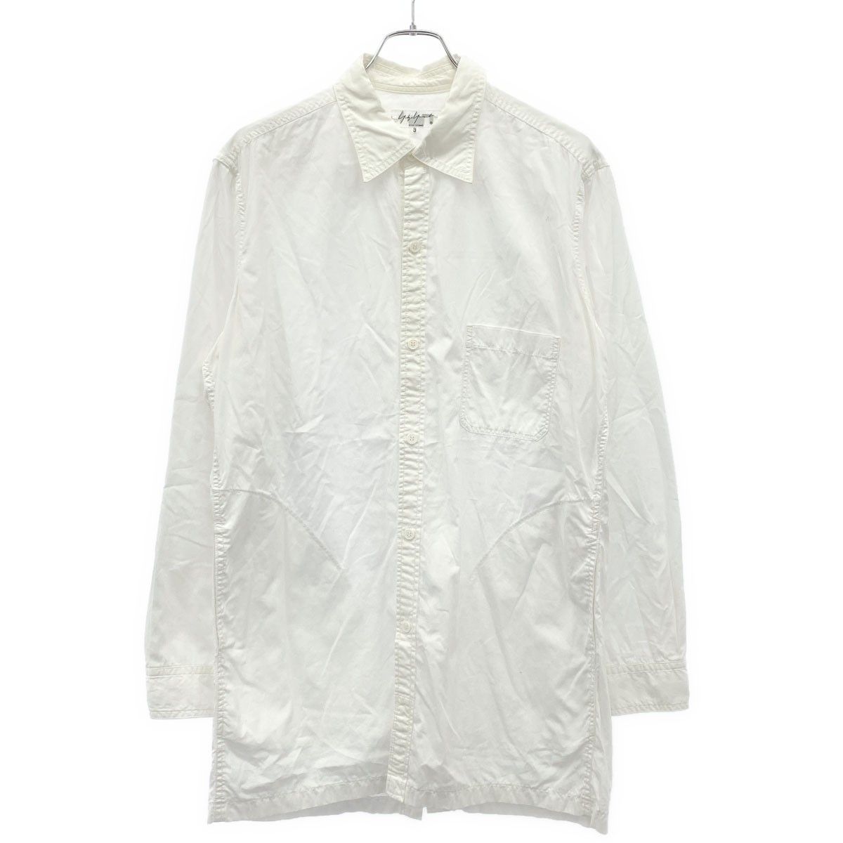 Yohji Yamamoto POUR HOMME ヨウジヤマモト プールオム 18SS バックオープンロングスリーブシャツ HW-B02-001 ホワイト 3
