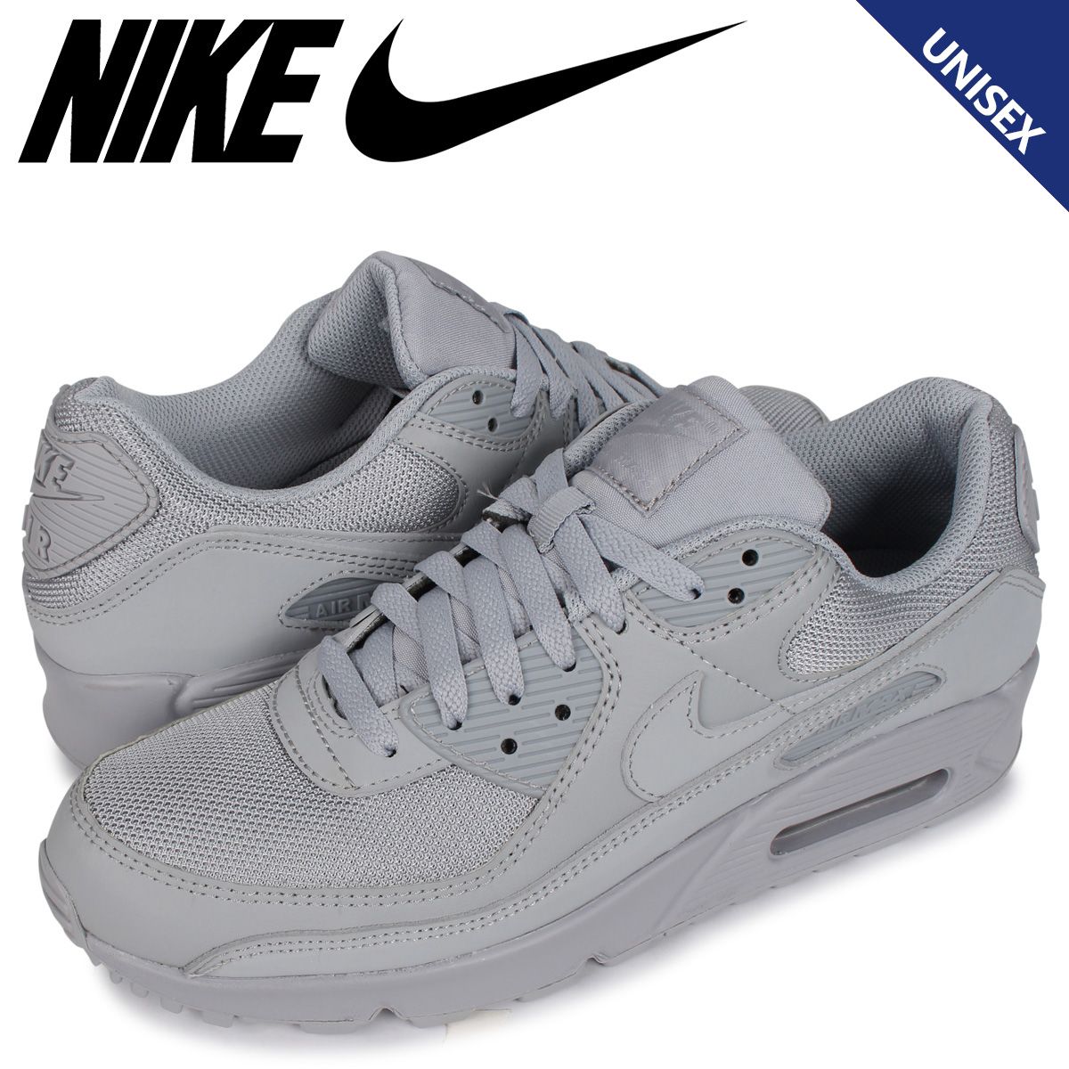ナイキ NIKE エアマックス90 スニーカー メンズ AIR MAX 90 CN8490-001、グレー/L