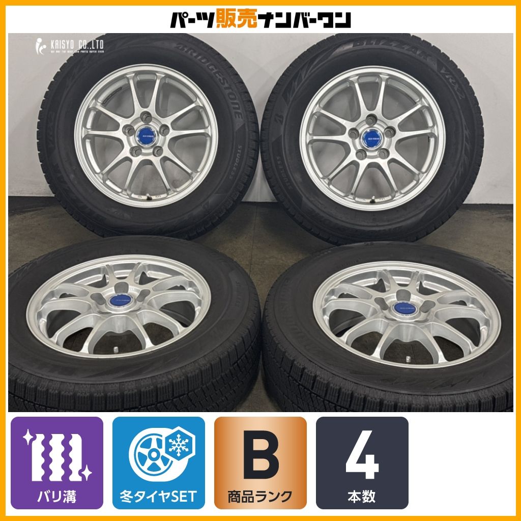 ②バリ溝！23年製ブリヂストン　VRX2 215/65R16 アルファード等 バリ溝】エコフォルム 16in 6.5J +39 PCD114.3 ブリヂストン